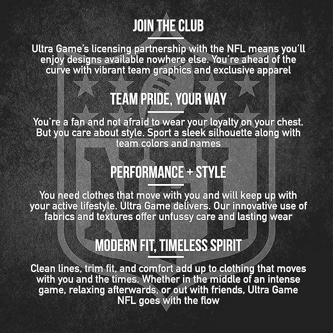 Ultra Game Men's NFL Premium Quality Embroidered Full Zip Hoodie initial